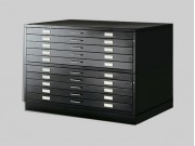 Black Metal Drawer Draftech - A1 DIN - 10 drawers