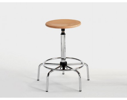 Beech Stool for Designer with Adjustable Footrest