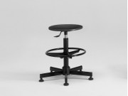 Professional Stool - Black Seat - Adjustable Footrest - Made in Italy