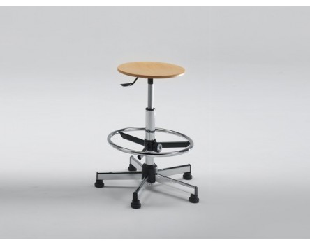Sgabello Designer Faggio con Poggiapiedi Regolabile