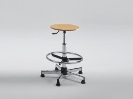 Professional Beech Stool - Adjustable Footrest - Made in Italy
