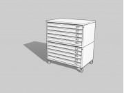 Draftech Basic - A1 -10 Metal Drawers- with Weels - White