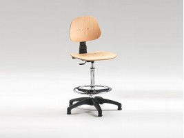 Sgabello Girevole - Faggio - h 60/85cm -Made in Italy