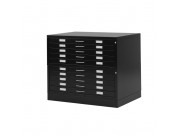 Draftech - Cassettiera A0 con 10 Cassetti Nera
