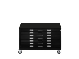 Draftech 7 Drawers DIN A0 on Castors - White or Black