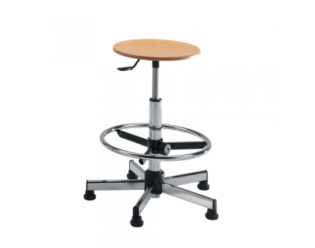 Sgabello Designer Faggio con Poggiapiedi Regolabile